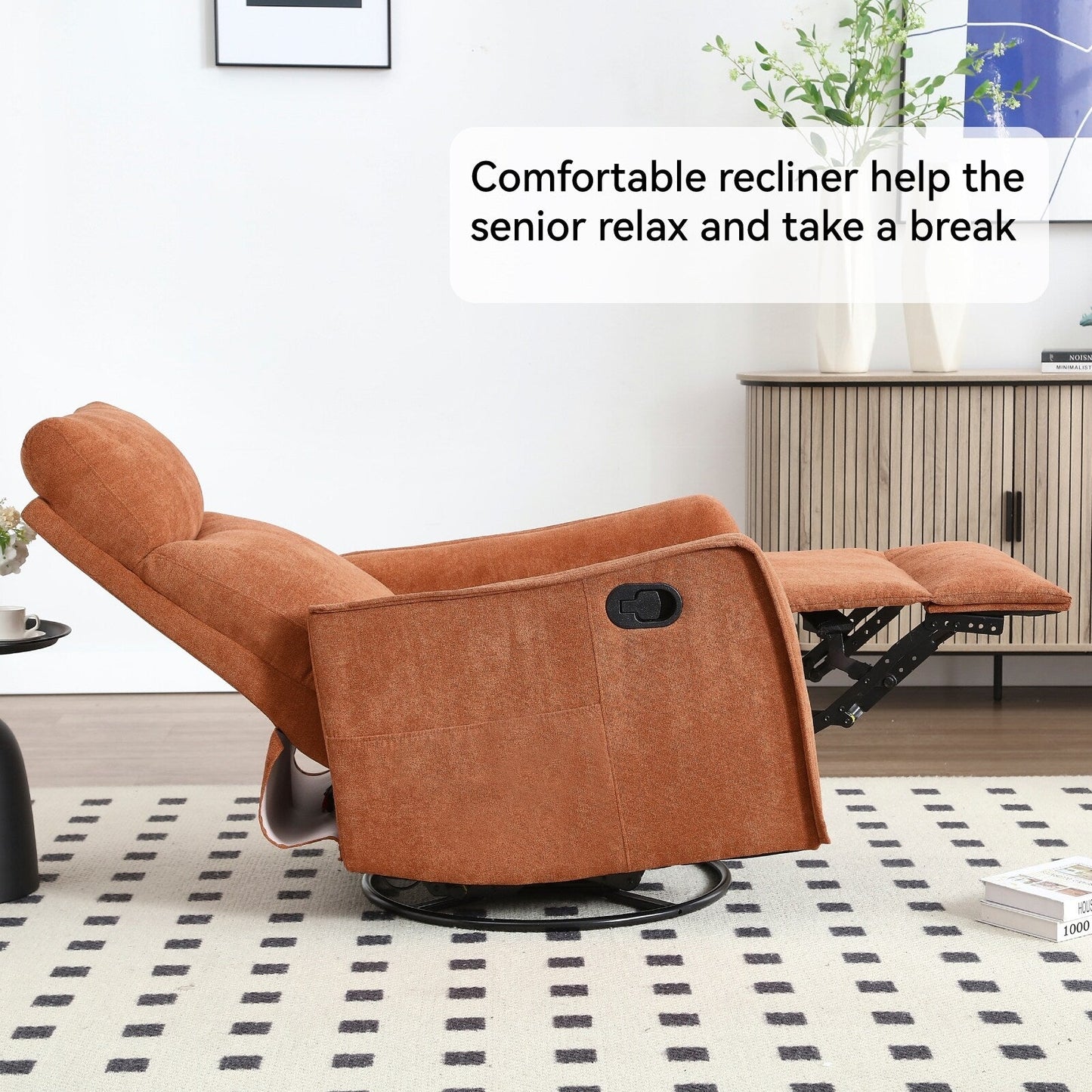 Heat Massage Manual Recliner Chair with Rocker and Swivel