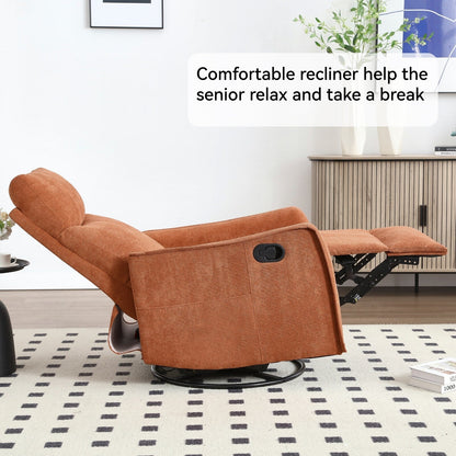 Heat Massage Manual Recliner Chair with Rocker and Swivel