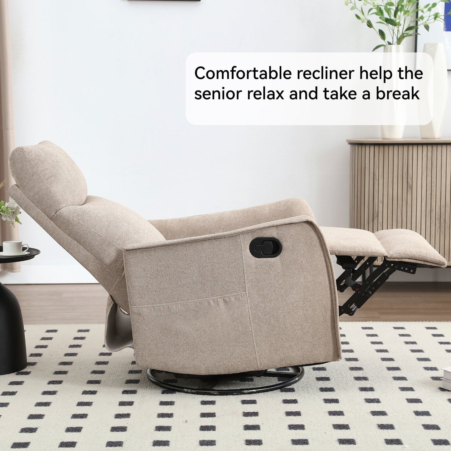 Heat Massage Manual Recliner Chair with Rocker and Swivel