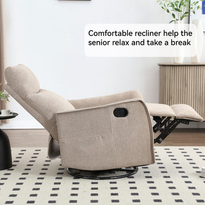 Heat Massage Manual Recliner Chair with Rocker and Swivel