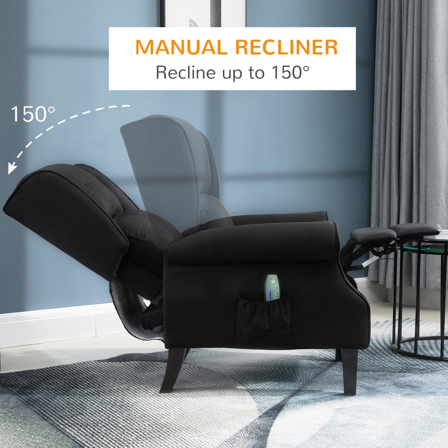 Heated Massage Recliner Chair with Lumbar Heating  Remote Controller