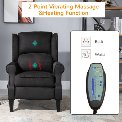 Heated Massage Recliner Chair with Lumbar Heating  Remote Controller