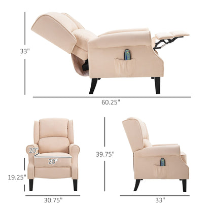 Heated Massage Recliner Chair with Lumbar Heating  Remote Controller