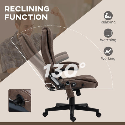 Heated Microfiber Executive Office Chair with 6-Point Massage, Reclining Backrest, Adjustable Height & Remote Control