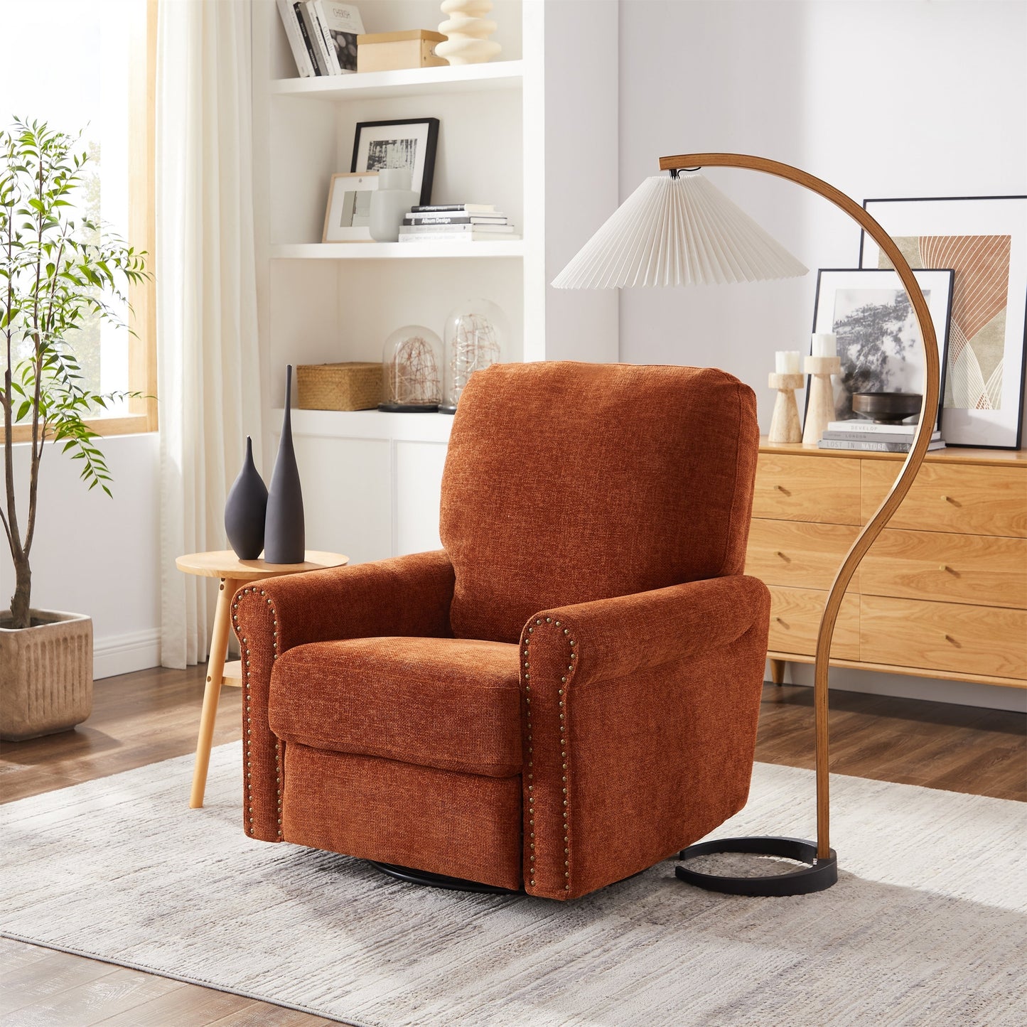 Heido 360 Degree Swivel Glider Manual Recliner Leisure Sofa Chair