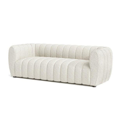 Hery Sofa, 83 Inch, White Boucle, Vertical Channel Tufted Details
