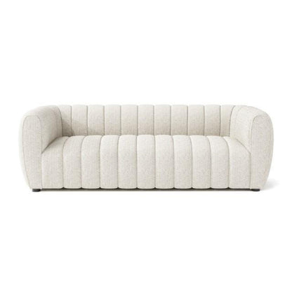 Hery Sofa, 83 Inch, White Boucle, Vertical Channel Tufted Details