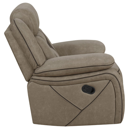 Higgins Overstuffed Upholstered Glider Recliner