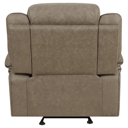 Higgins Overstuffed Upholstered Glider Recliner