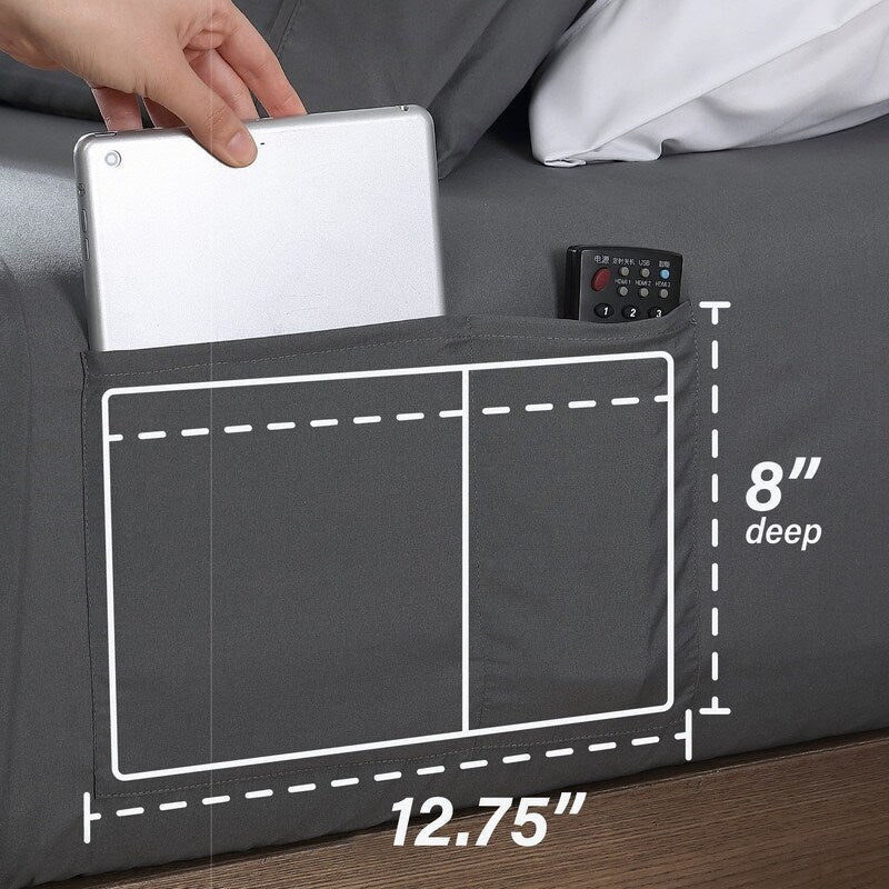 Home Essential Soft Microfiber Smart Sheet Storage Pocket Bedding Sheet Set