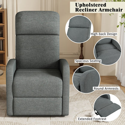 Home Theater Manual Recliner Chair with Adjustable Backrest