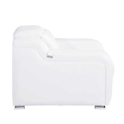 HomeRoots 41 White Italian Leather Wall Hugger Recliner With USB