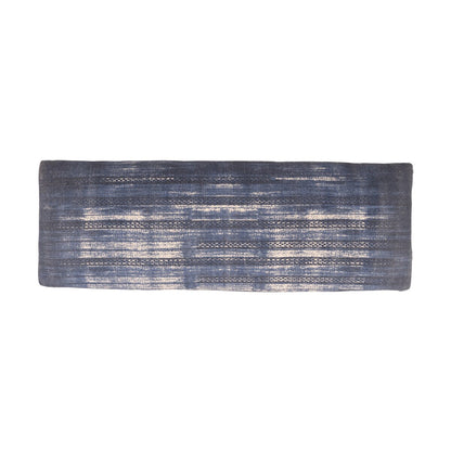 HomeRoots 47 Blue And Cream Abstract Design Blue Leg Upholstered Bench - 47 x 18 x 16