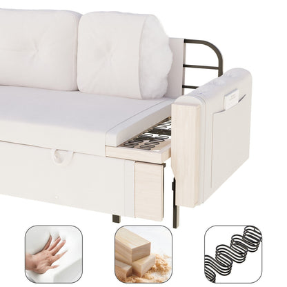 Homylin 66.2 inch Velvet Queen Sleeper Sofa Bed with Storage