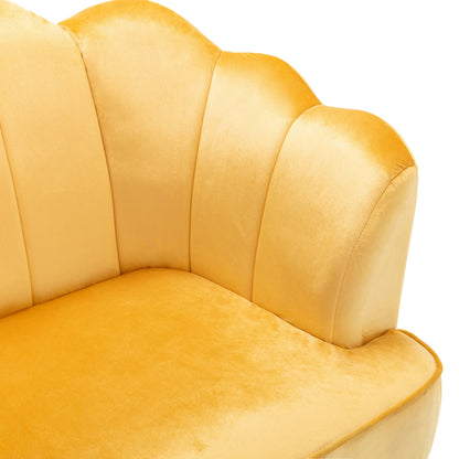 Honey 76.25 Velvet Channel Stitching 3-seater Sofa with Metal Legs for Living Room
