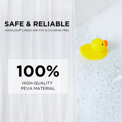Hookless Escape 3-in-1 Shower Curtain with Sheer Top Window, Flex-on Rings & Fabric Liner
