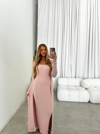Lina Two Piece Dress Set in Dusty Blush - Bump Friendly