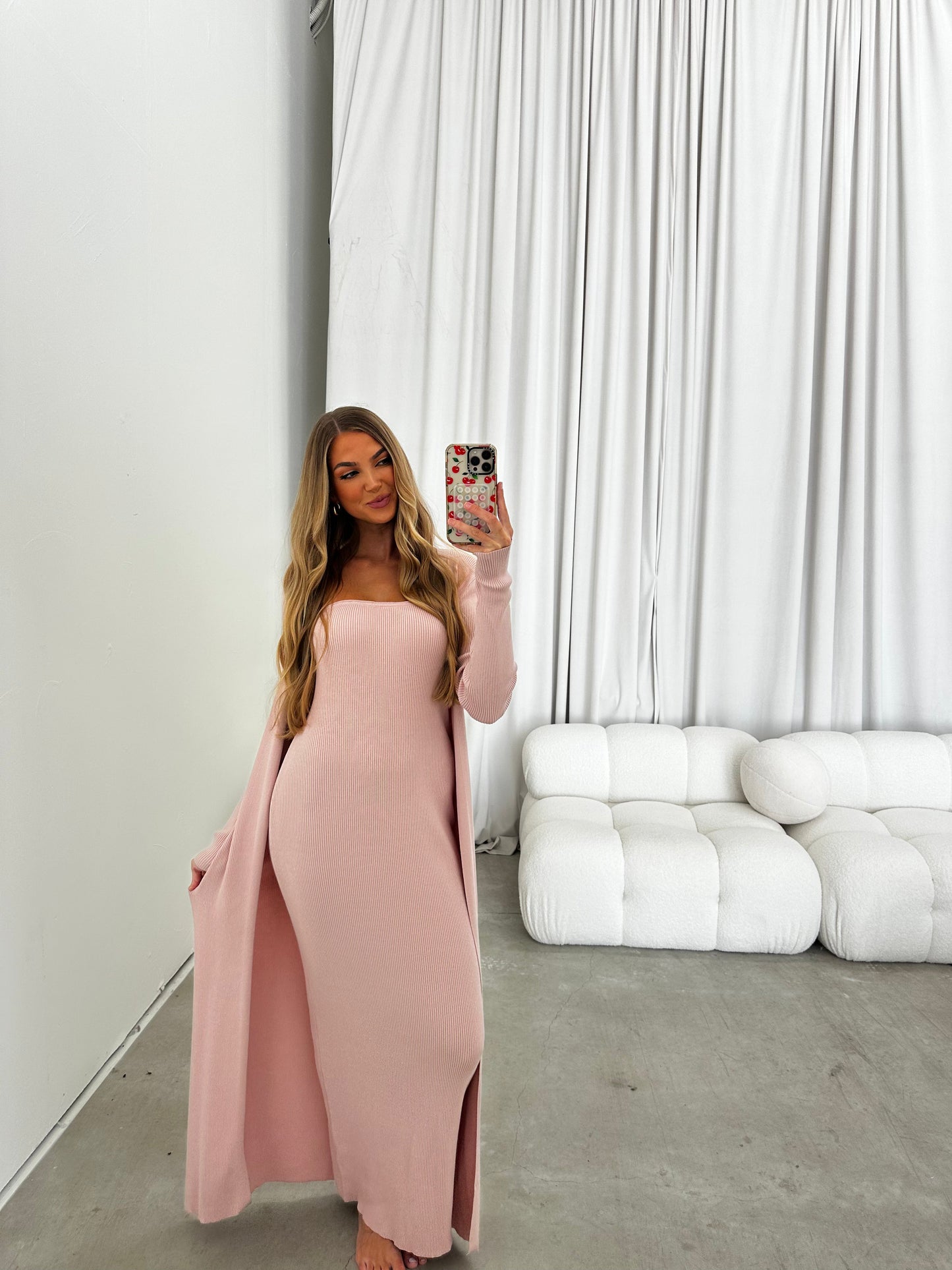 Lina Two Piece Dress Set in Dusty Blush - Bump Friendly