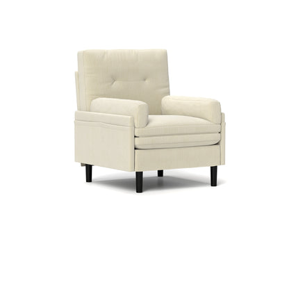 Ivory Corduroy Adjustable Single Sofa and Guest Bed
