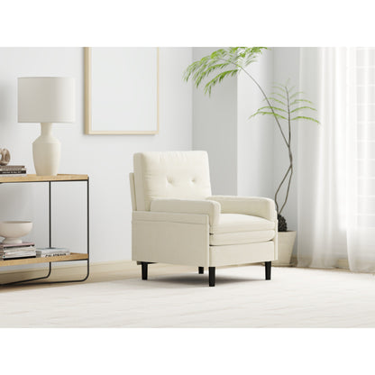 Ivory Corduroy Adjustable Single Sofa and Guest Bed