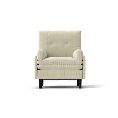 Ivory Corduroy Adjustable Single Sofa and Guest Bed