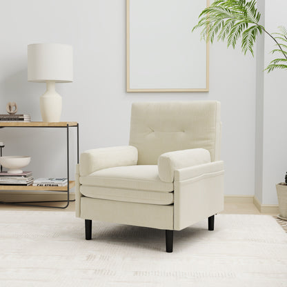 Ivory Corduroy Adjustable Single Sofa and Guest Bed