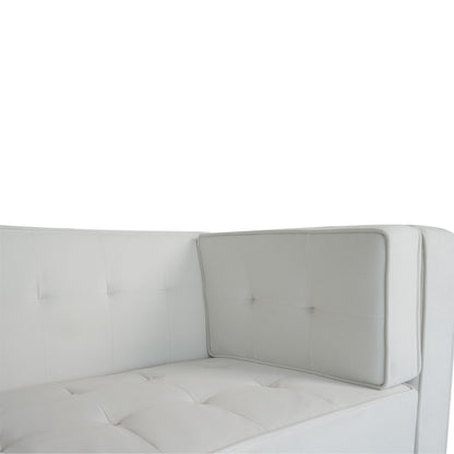 Ivory Velvet Button Tufted 3-seater Sofa with Hardwood Frame