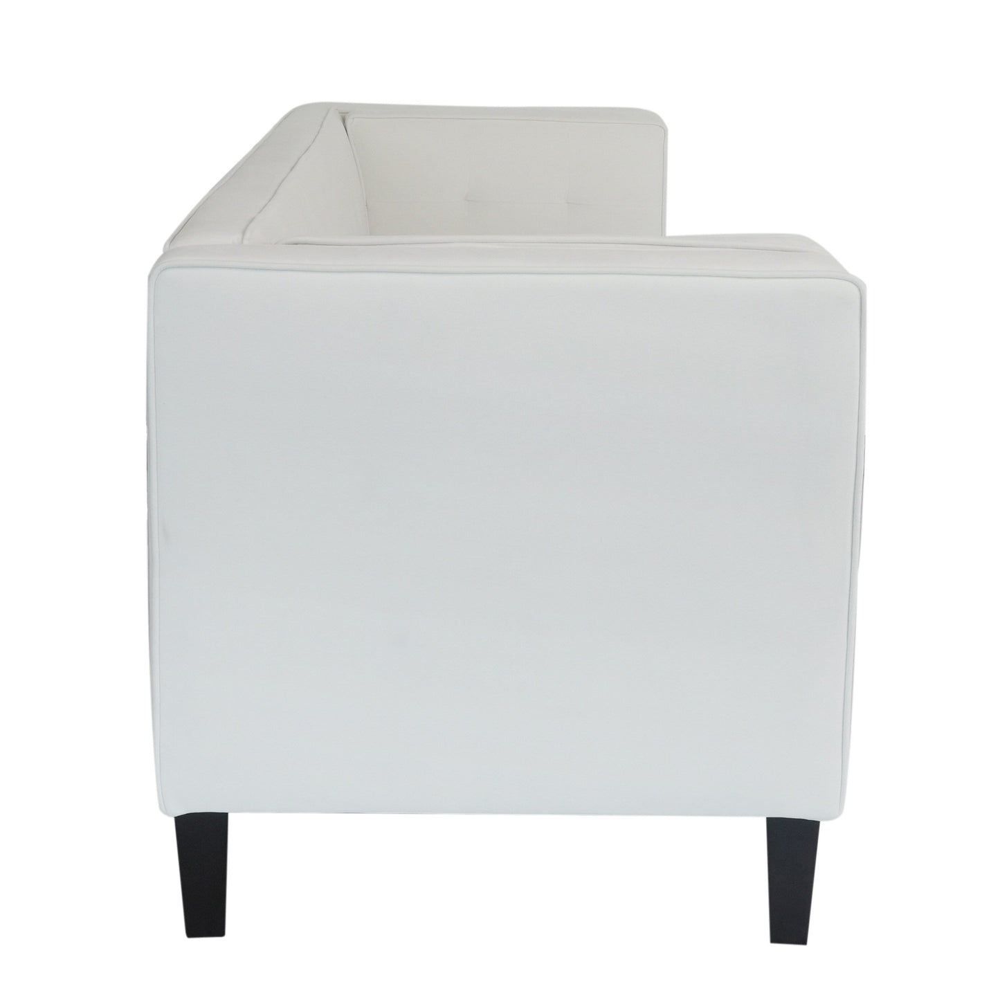 Ivory Velvet Button Tufted 3-seater Sofa with Hardwood Frame