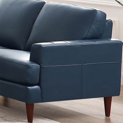 Ivy Living Cassia Top Grain Leather Sofa With Feather, Memory Foam and Springs