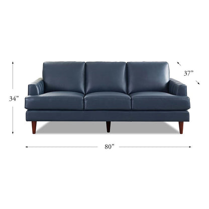 Ivy Living Cassia Top Grain Leather Sofa With Feather, Memory Foam and Springs