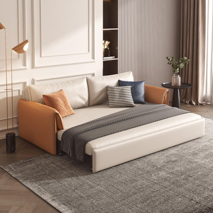 JASIWAY 65.4'' Vegan Leather Sofa Bed Sleeper Sofa