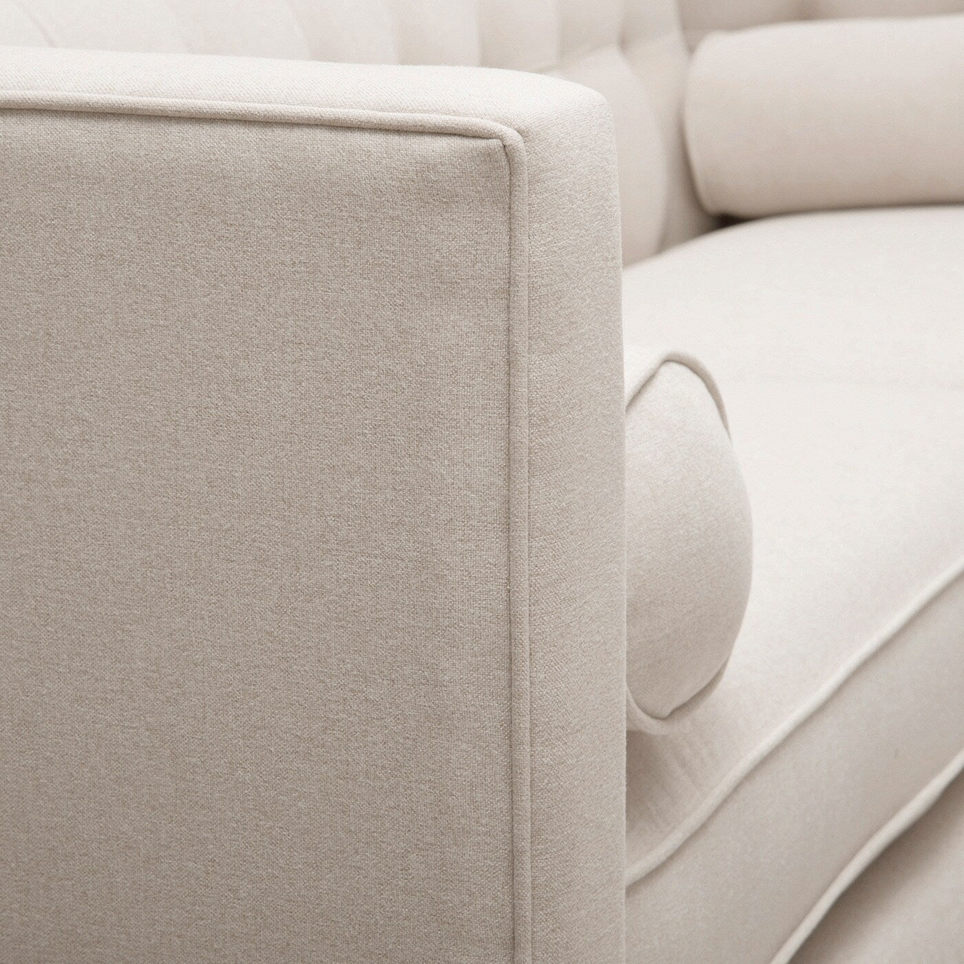 Jack 84 Mid-Century Modern Tuxedo Sofa with Bolster Pillows