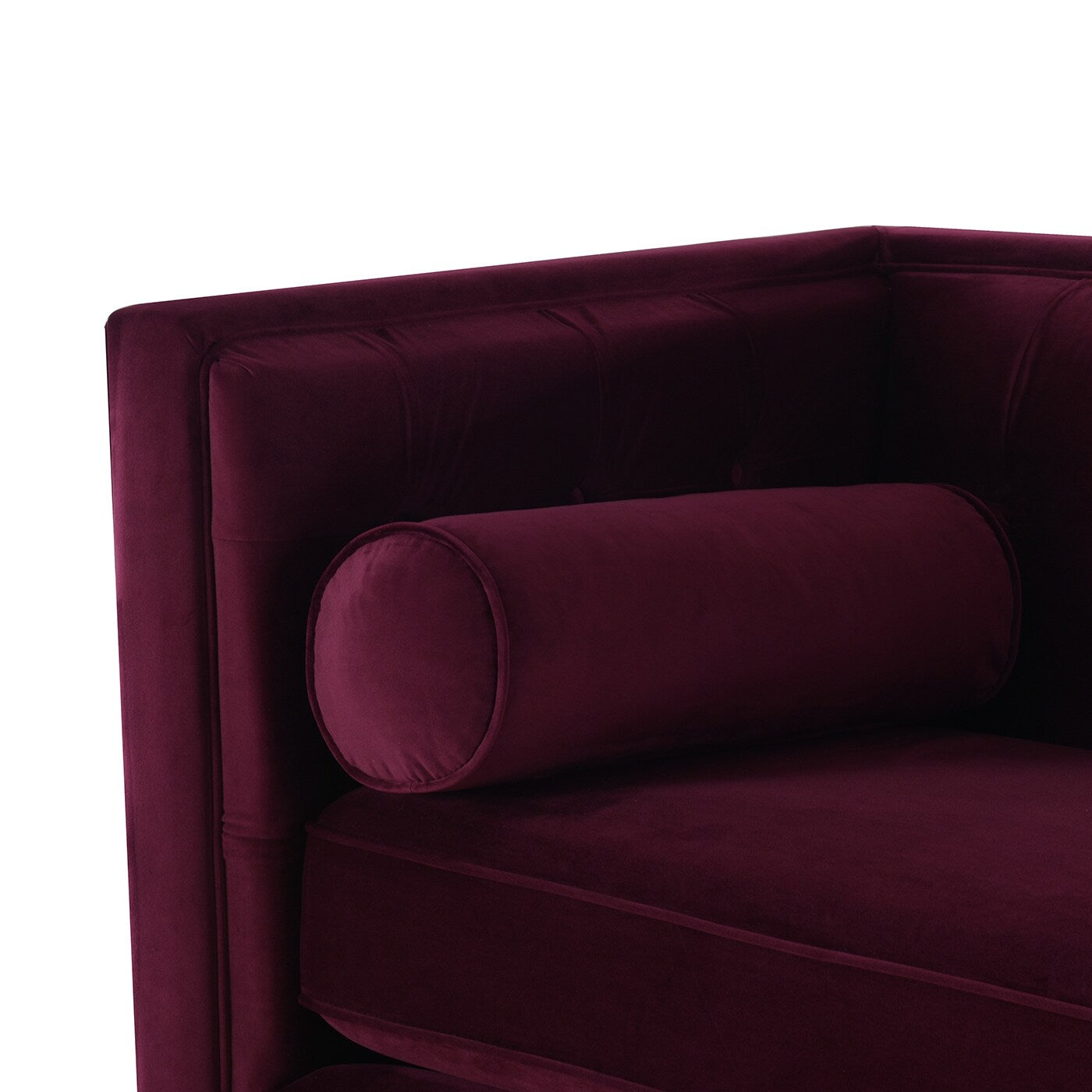 Jack 84 Mid-Century Modern Tuxedo Sofa with Bolster Pillows