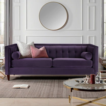 Jack 84 Mid-Century Modern Tuxedo Sofa with Bolster Pillows