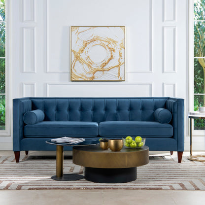 Jack 84 Mid-Century Modern Tuxedo Sofa with Bolster Pillows