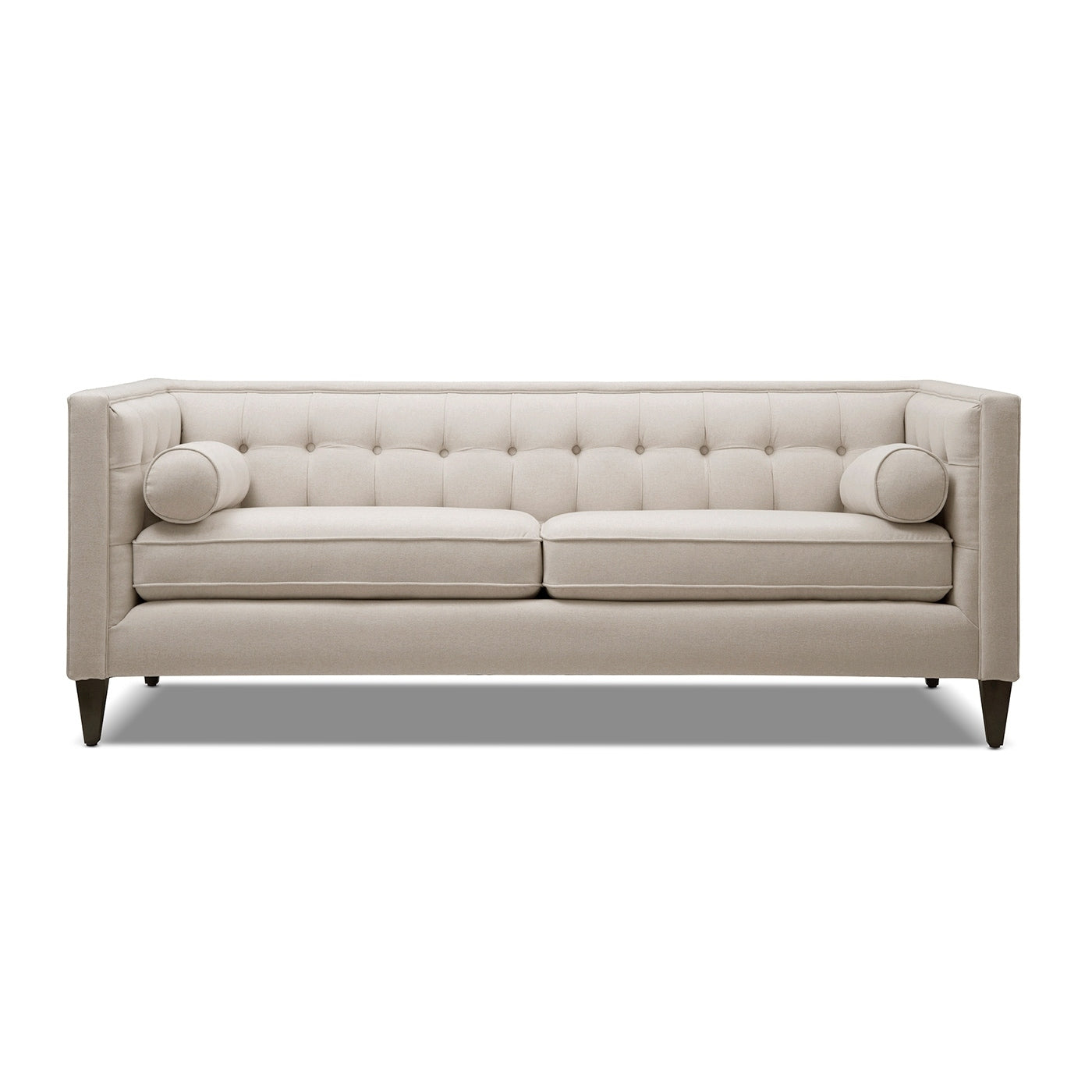 Jack 84 Mid-Century Modern Tuxedo Sofa with Bolster Pillows