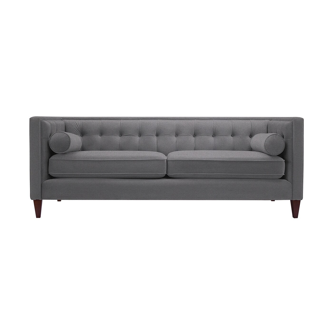Jack 84 Mid-Century Modern Tuxedo Sofa with Bolster Pillows