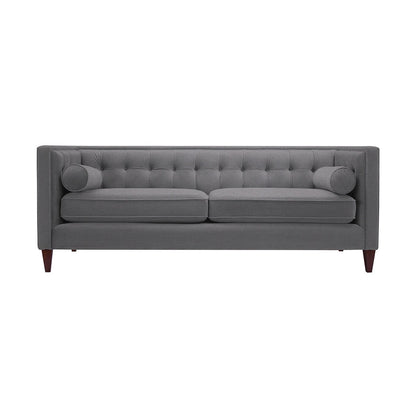 Jack 84 Mid-Century Modern Tuxedo Sofa with Bolster Pillows