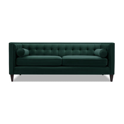 Jack 84 Mid-Century Modern Tuxedo Sofa with Bolster Pillows