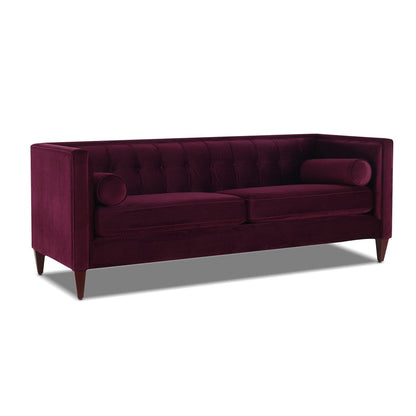 Jack 84 Mid-Century Modern Tuxedo Sofa with Bolster Pillows