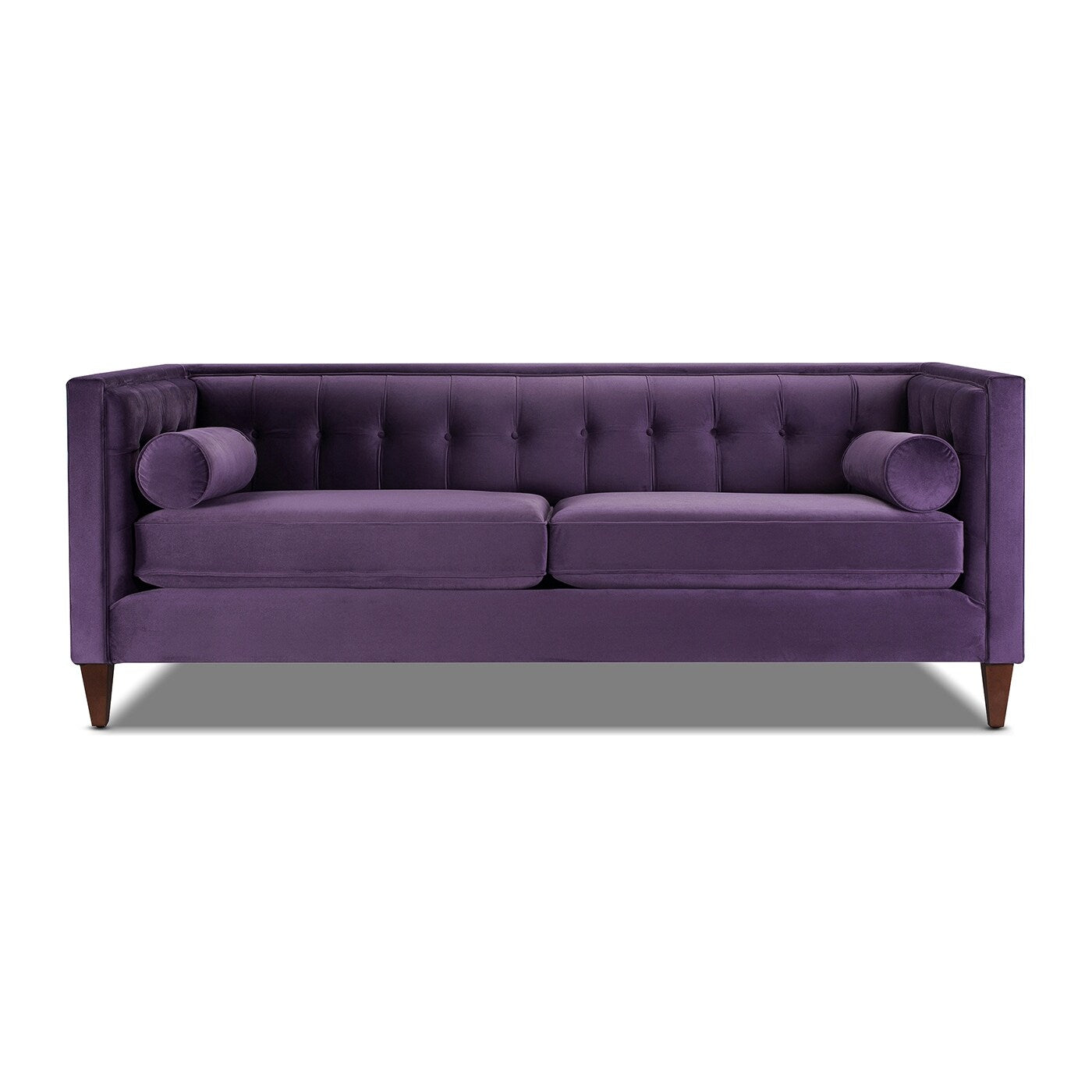 Jack 84 Mid-Century Modern Tuxedo Sofa with Bolster Pillows