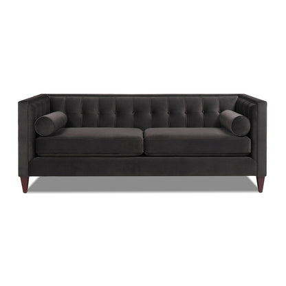 Jack 84 Mid-Century Modern Tuxedo Sofa with Bolster Pillows