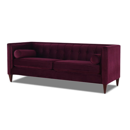 Jack 84 Mid-Century Modern Tuxedo Sofa with Bolster Pillows