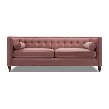 Jack 84 Mid-Century Modern Tuxedo Sofa with Bolster Pillows