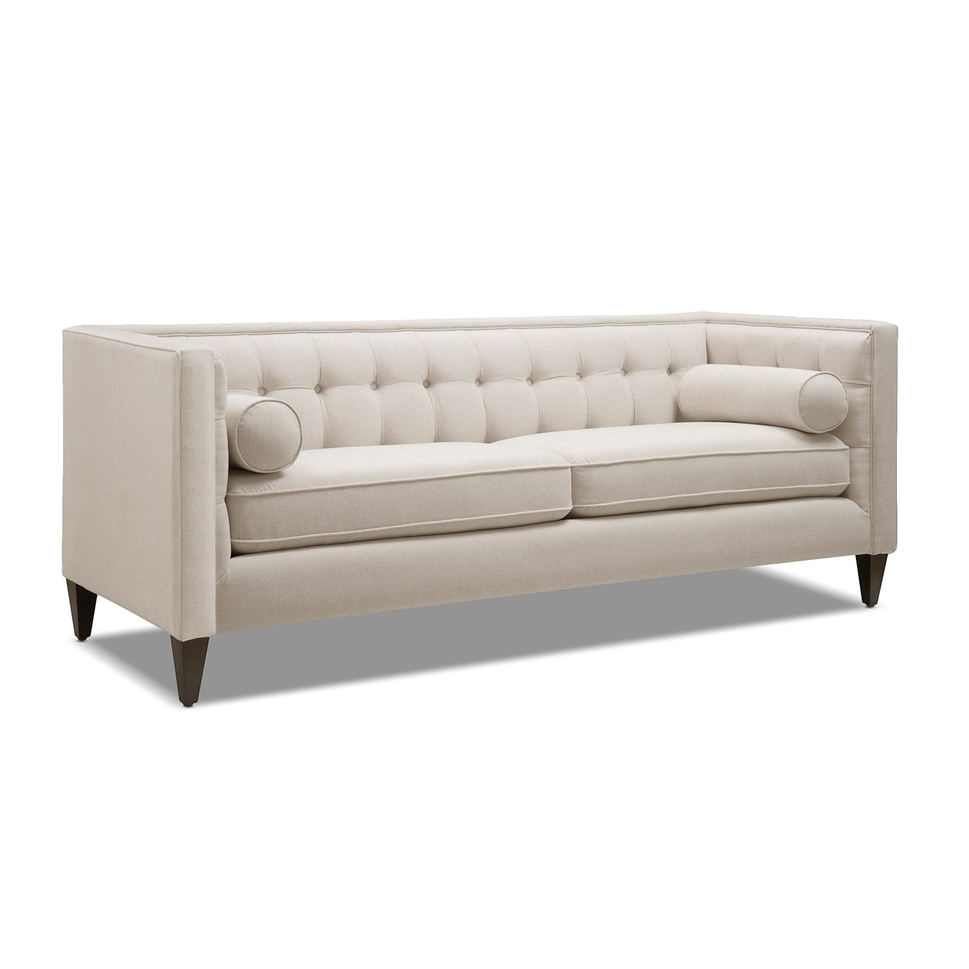 Jack 84 Mid-Century Modern Tuxedo Sofa with Bolster Pillows