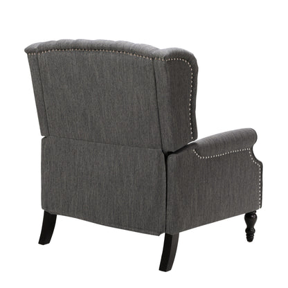 Jade Oversize Wide Chair Manual Recliner, Dark Gray Button Tuft
