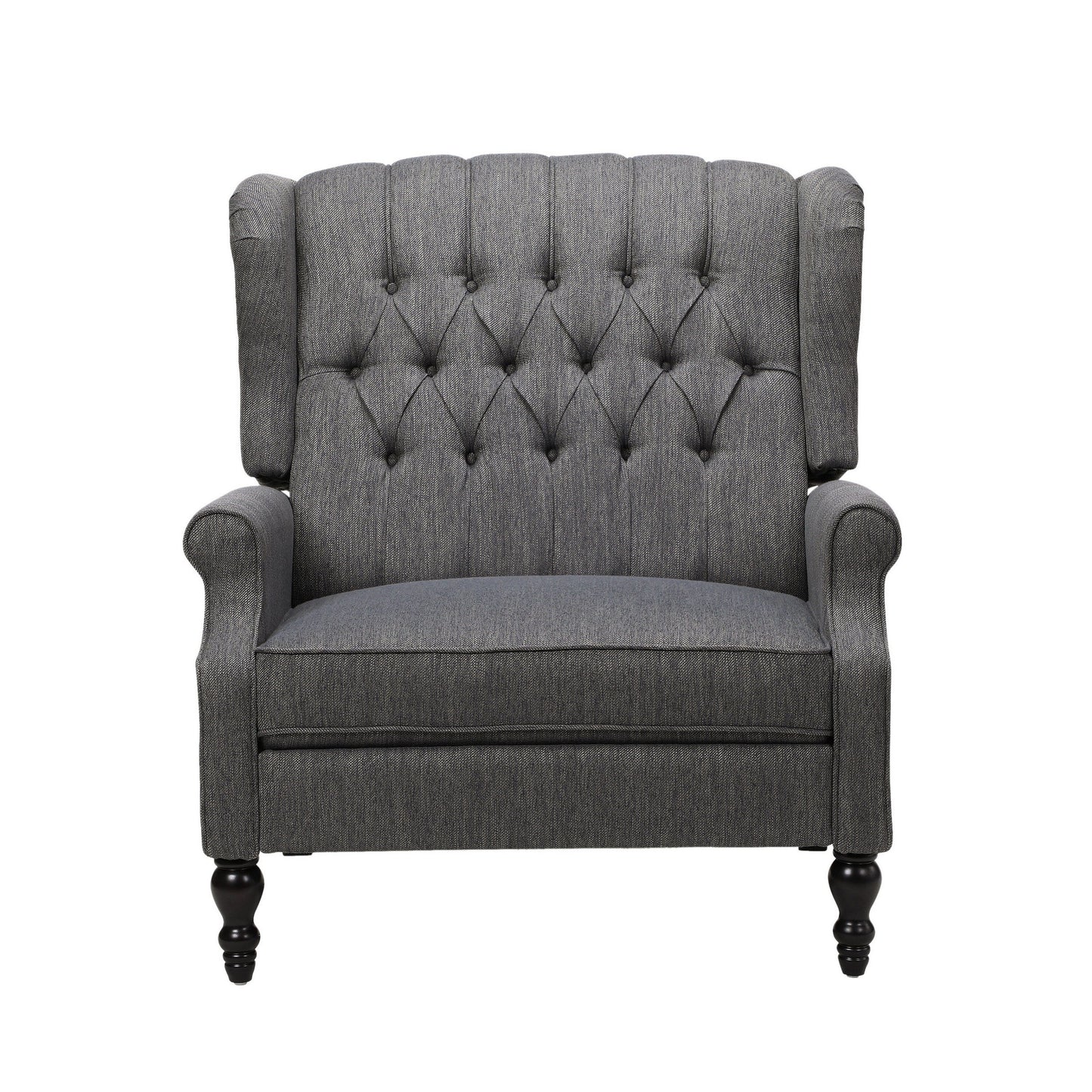 Jade Oversize Wide Chair Manual Recliner, Dark Gray Button Tuft