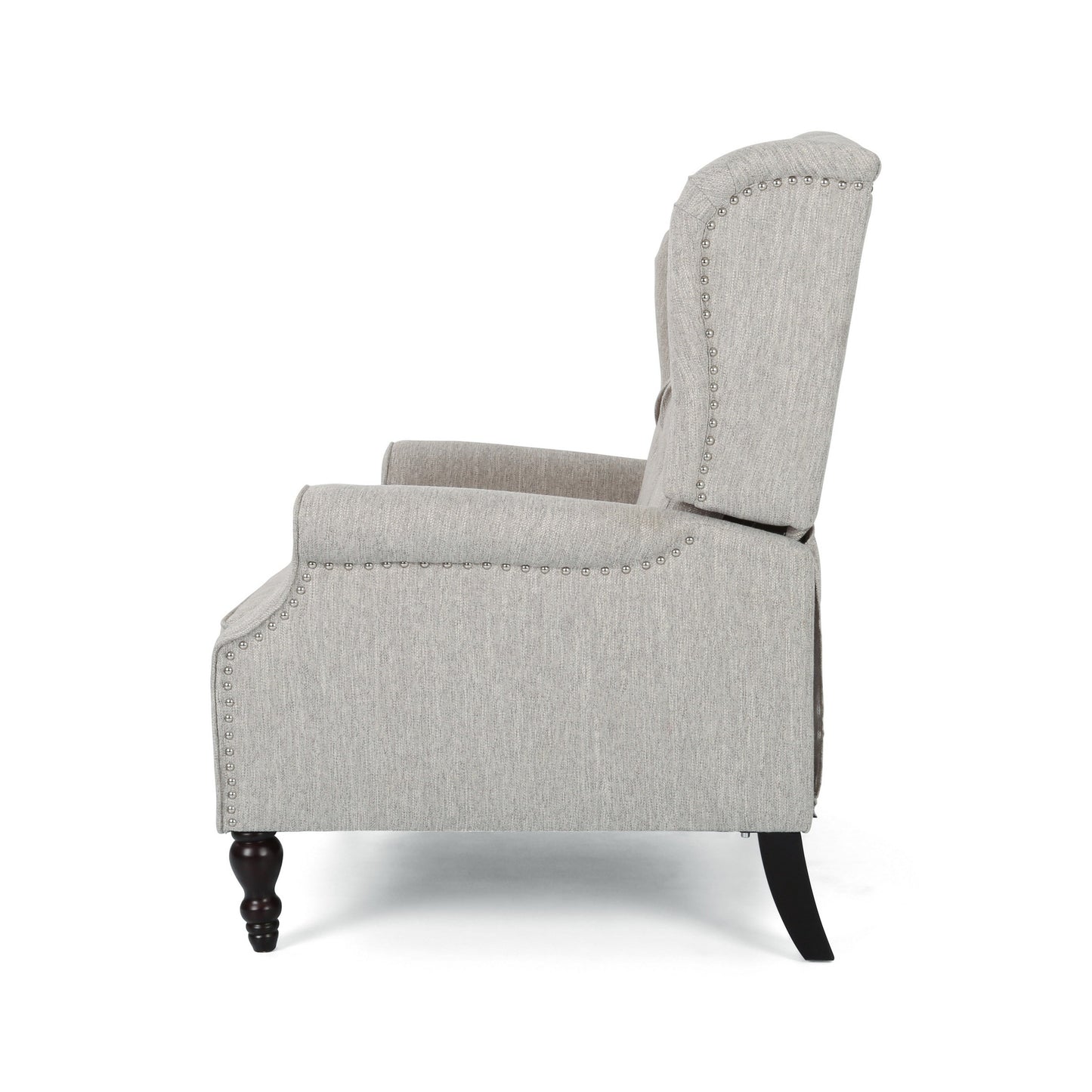 Jade Oversize Wide Chair Manual Recliner, Light Gray Tufted