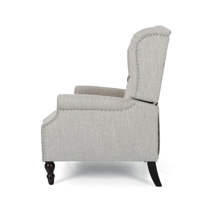 Jade Oversize Wide Chair Manual Recliner, Light Gray Tufted