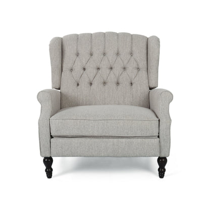 Jade Oversize Wide Chair Manual Recliner, Light Gray Tufted